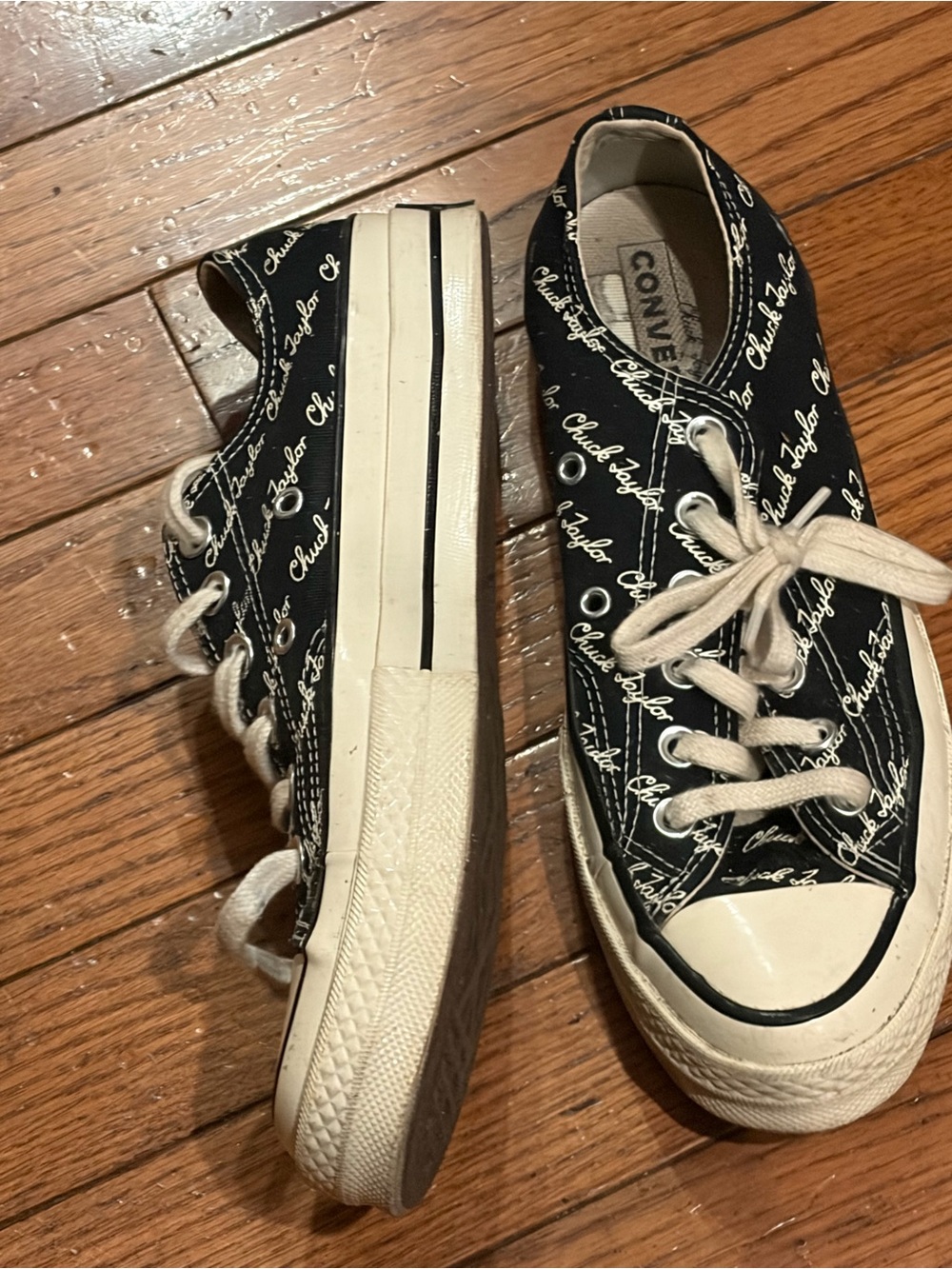 Converse Chuck 70 Low 'Scripted Signature Print - Black Egret' Size 6 M 8 W